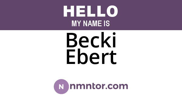 Becki Ebert