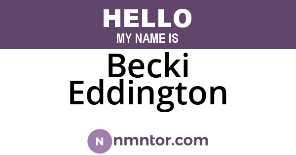 Becki Eddington
