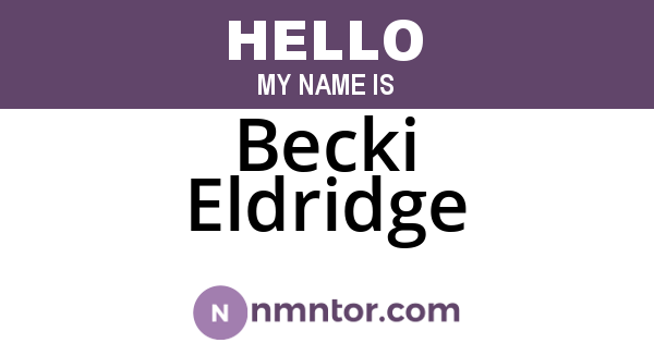 Becki Eldridge