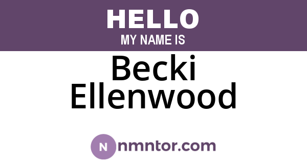 Becki Ellenwood