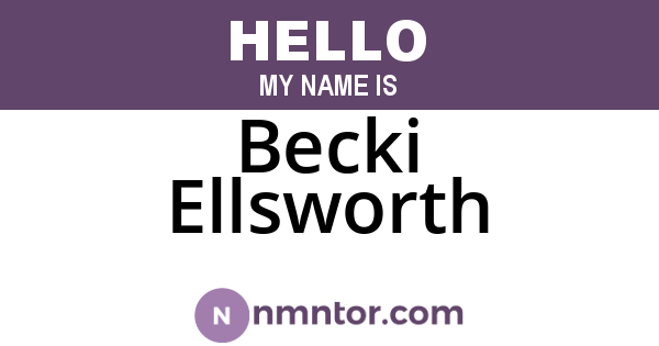 Becki Ellsworth