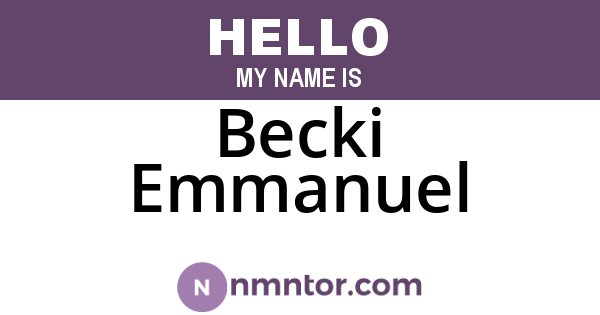 Becki Emmanuel