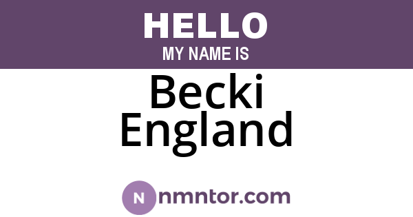Becki England