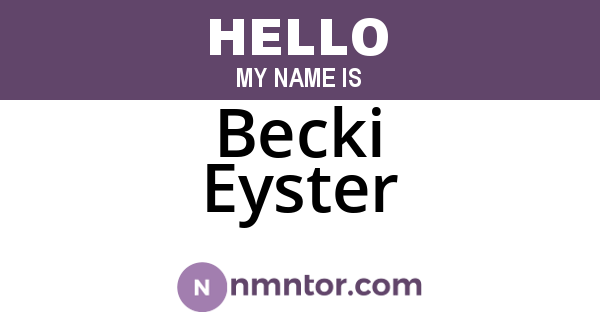 Becki Eyster