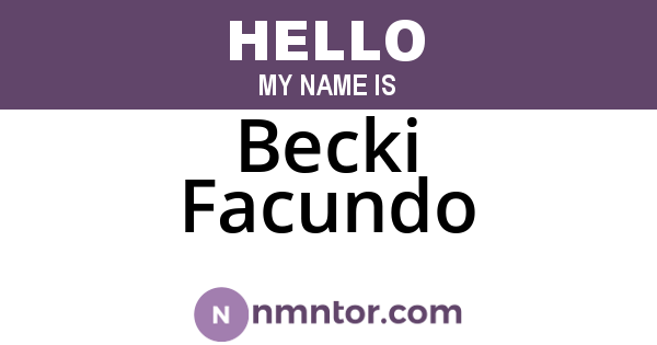Becki Facundo