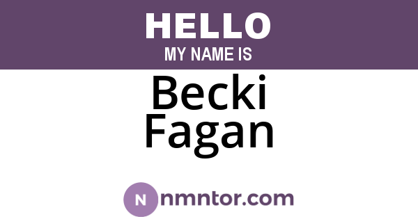 Becki Fagan