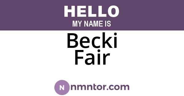 Becki Fair