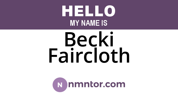 Becki Faircloth