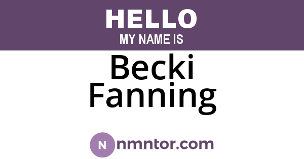 Becki Fanning