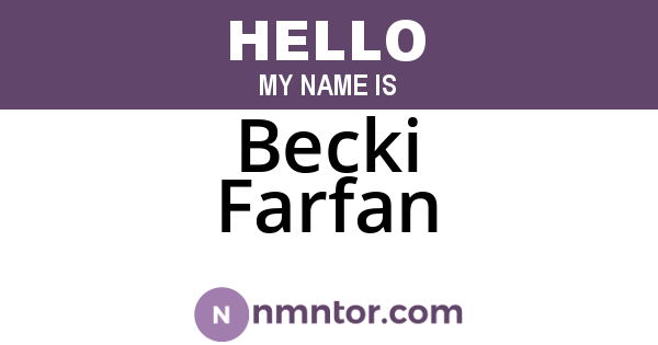 Becki Farfan