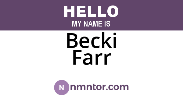 Becki Farr