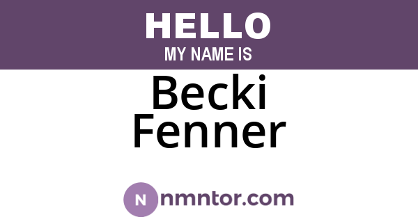 Becki Fenner