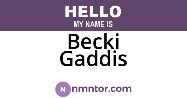 Becki Gaddis