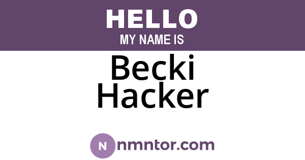 Becki Hacker