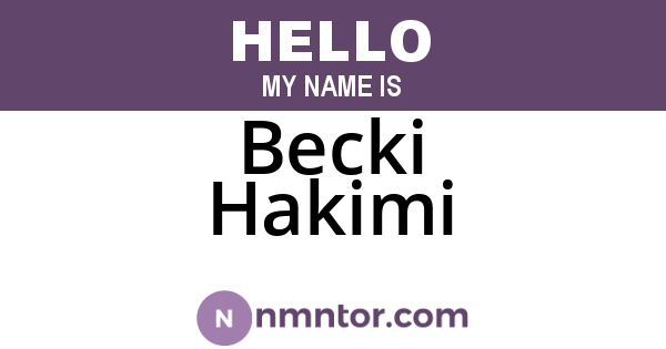 Becki Hakimi