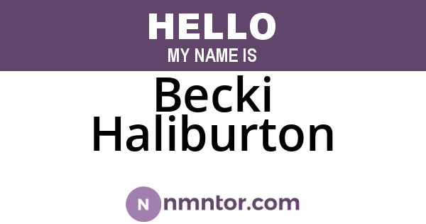 Becki Haliburton