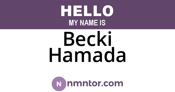 Becki Hamada