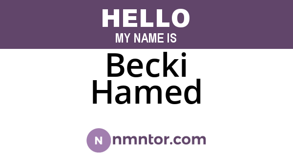 Becki Hamed