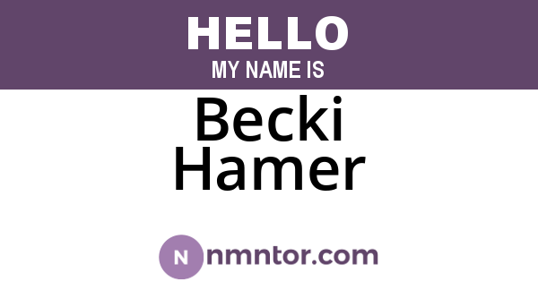 Becki Hamer