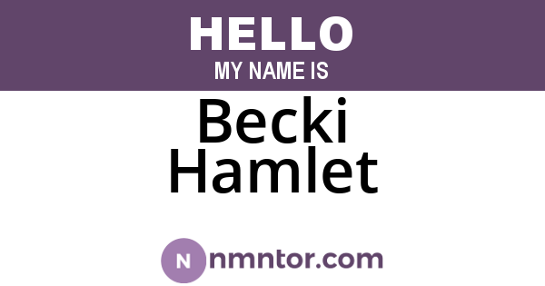 Becki Hamlet