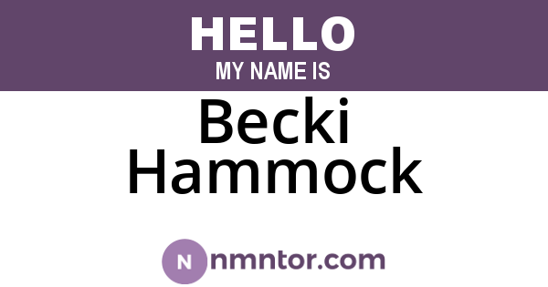 Becki Hammock