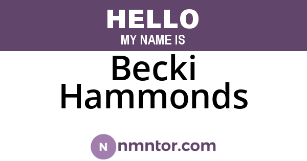 Becki Hammonds