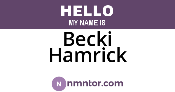 Becki Hamrick