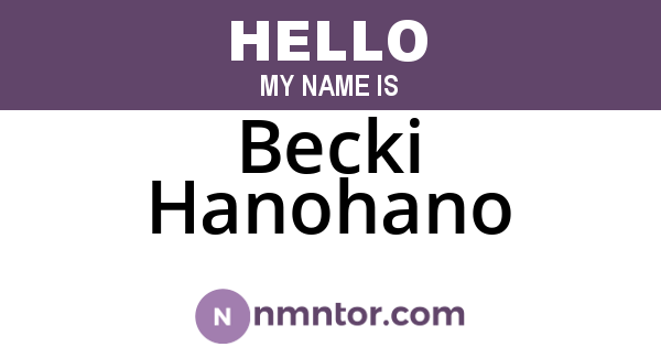 Becki Hanohano