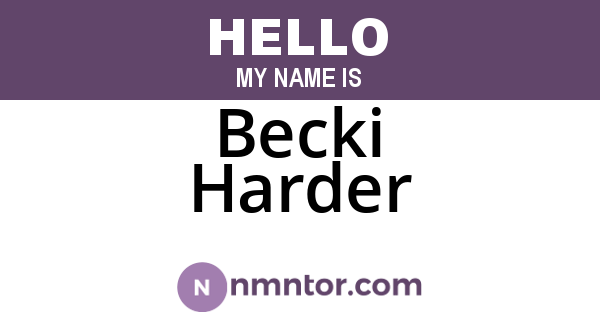 Becki Harder