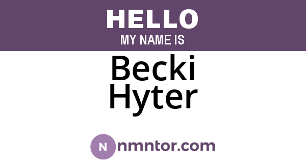 Becki Hyter