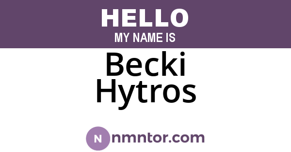 Becki Hytros