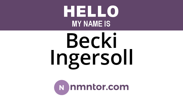 Becki Ingersoll