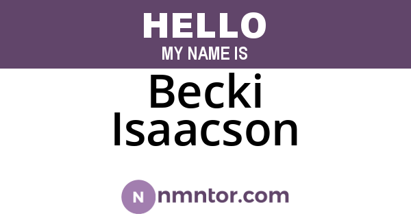 Becki Isaacson
