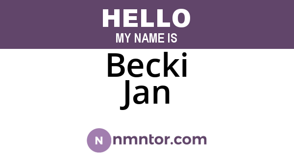 Becki Jan