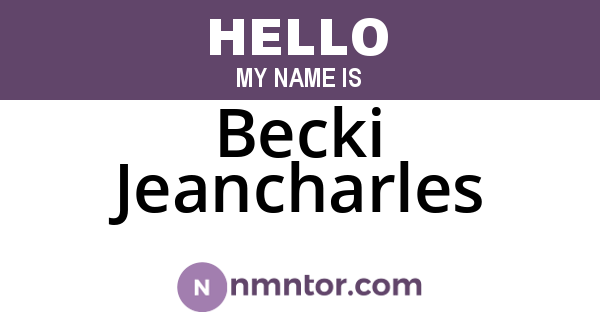 Becki Jeancharles