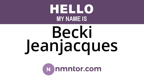 Becki Jeanjacques