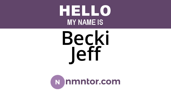 Becki Jeff