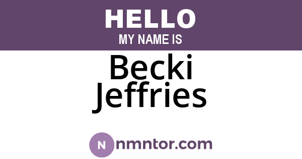 Becki Jeffries
