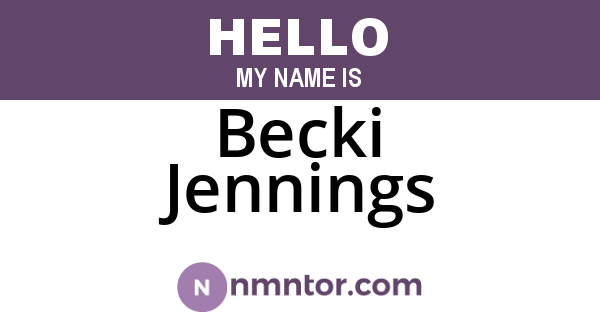 Becki Jennings