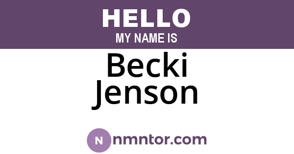 Becki Jenson