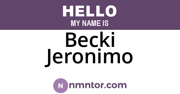 Becki Jeronimo