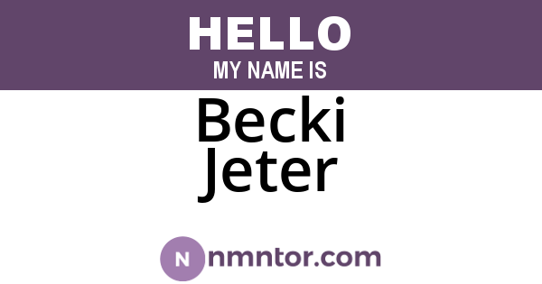 Becki Jeter