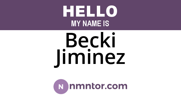 Becki Jiminez