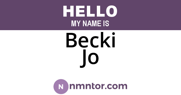 Becki Jo
