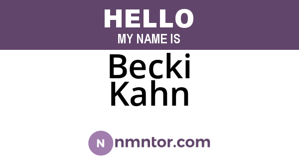 Becki Kahn