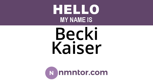 Becki Kaiser
