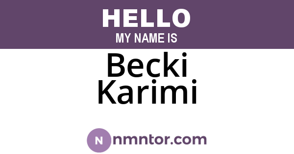Becki Karimi