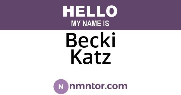 Becki Katz
