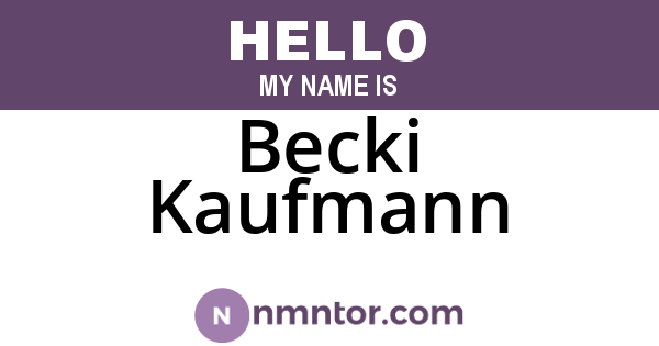 Becki Kaufmann