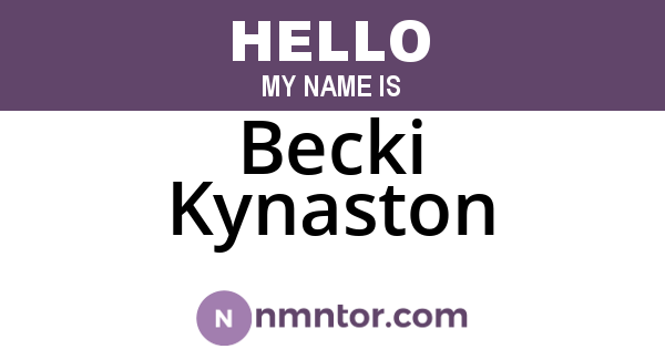 Becki Kynaston